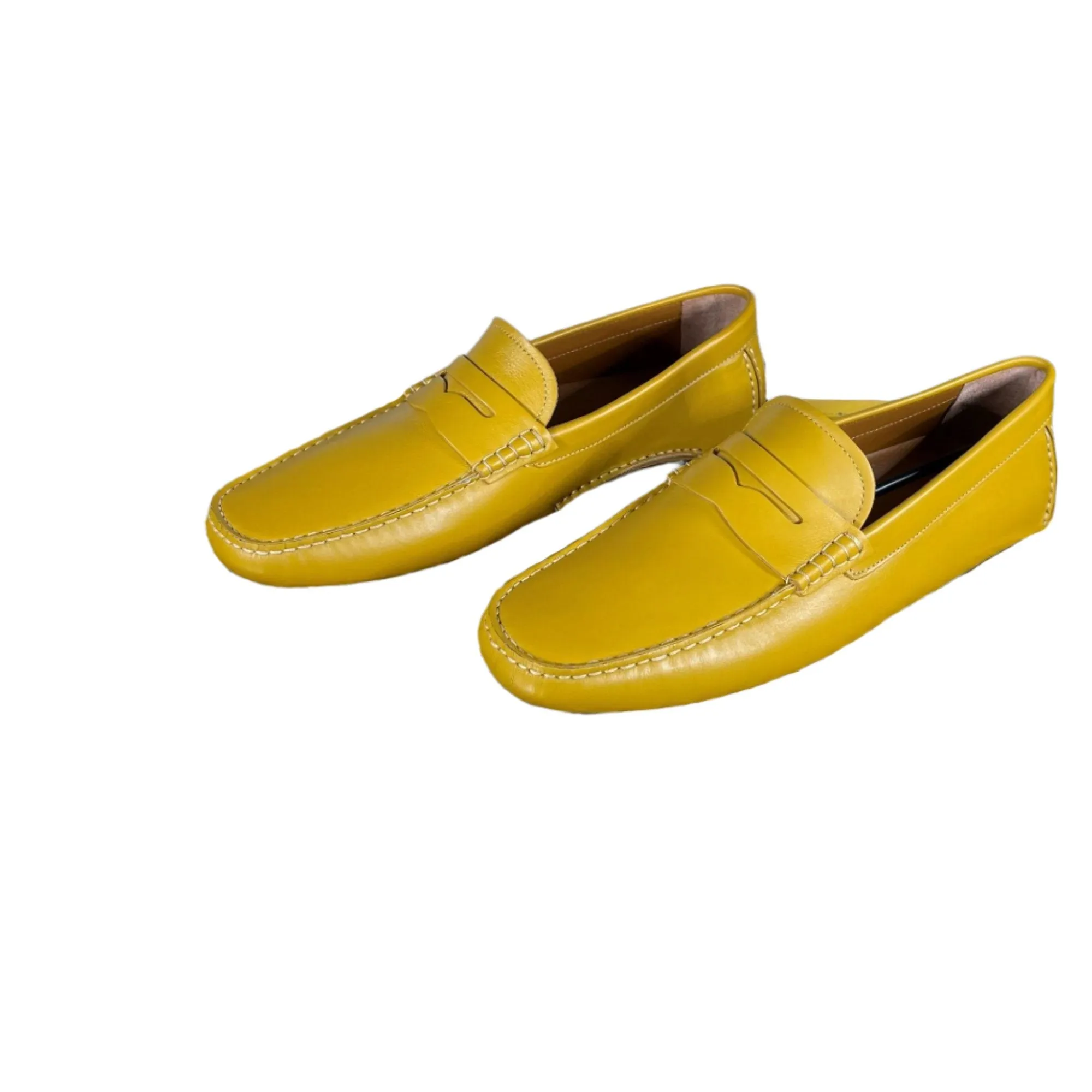 Bally Mens Warno Mustard Leather Drivers