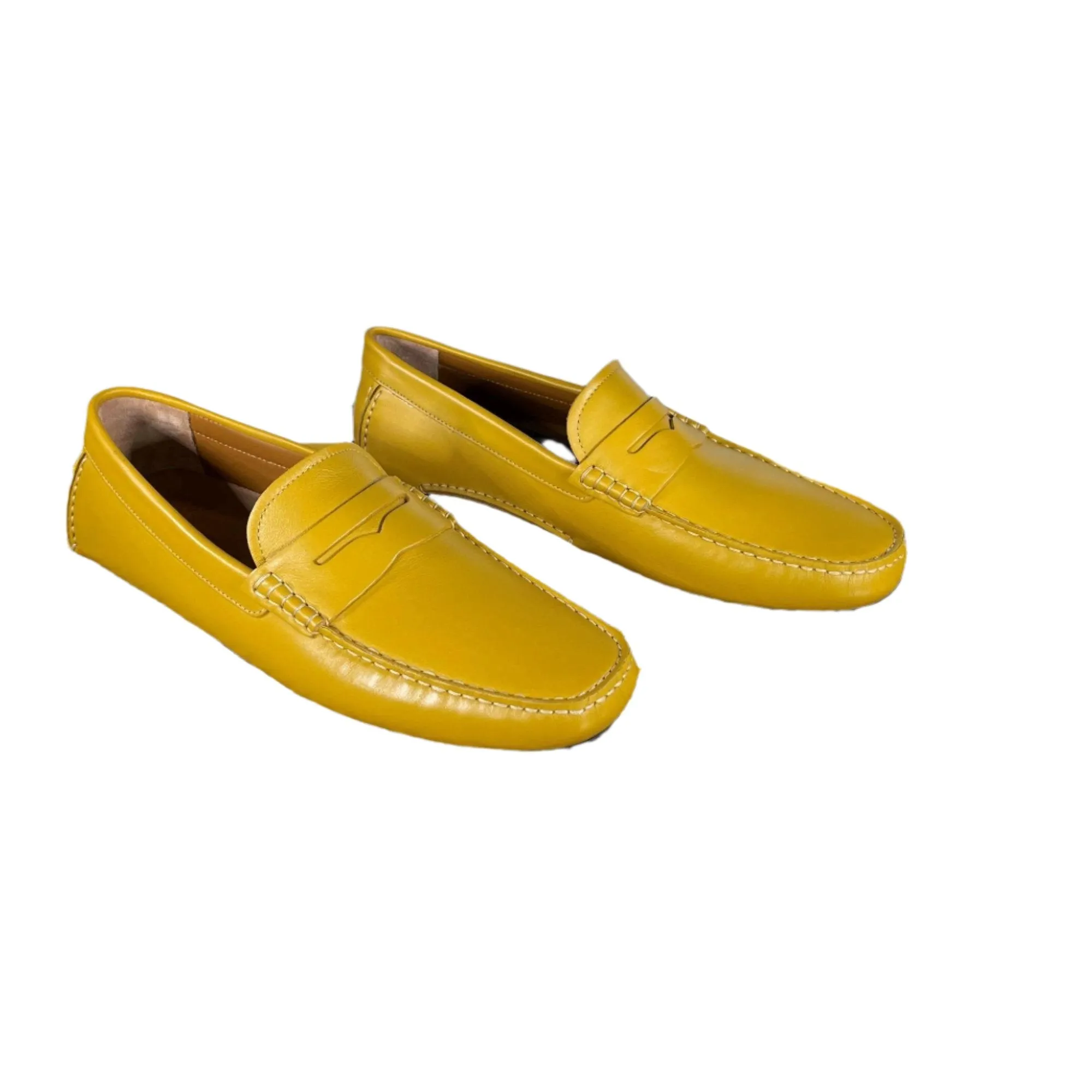 Bally Mens Warno Mustard Leather Drivers