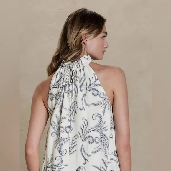 Banana Republic Tier-Ruffle Linen Midi Dress