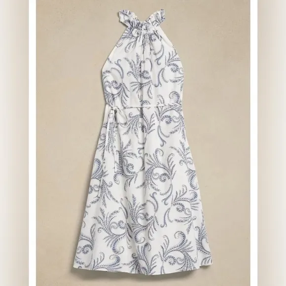 Banana Republic Tier-Ruffle Linen Midi Dress