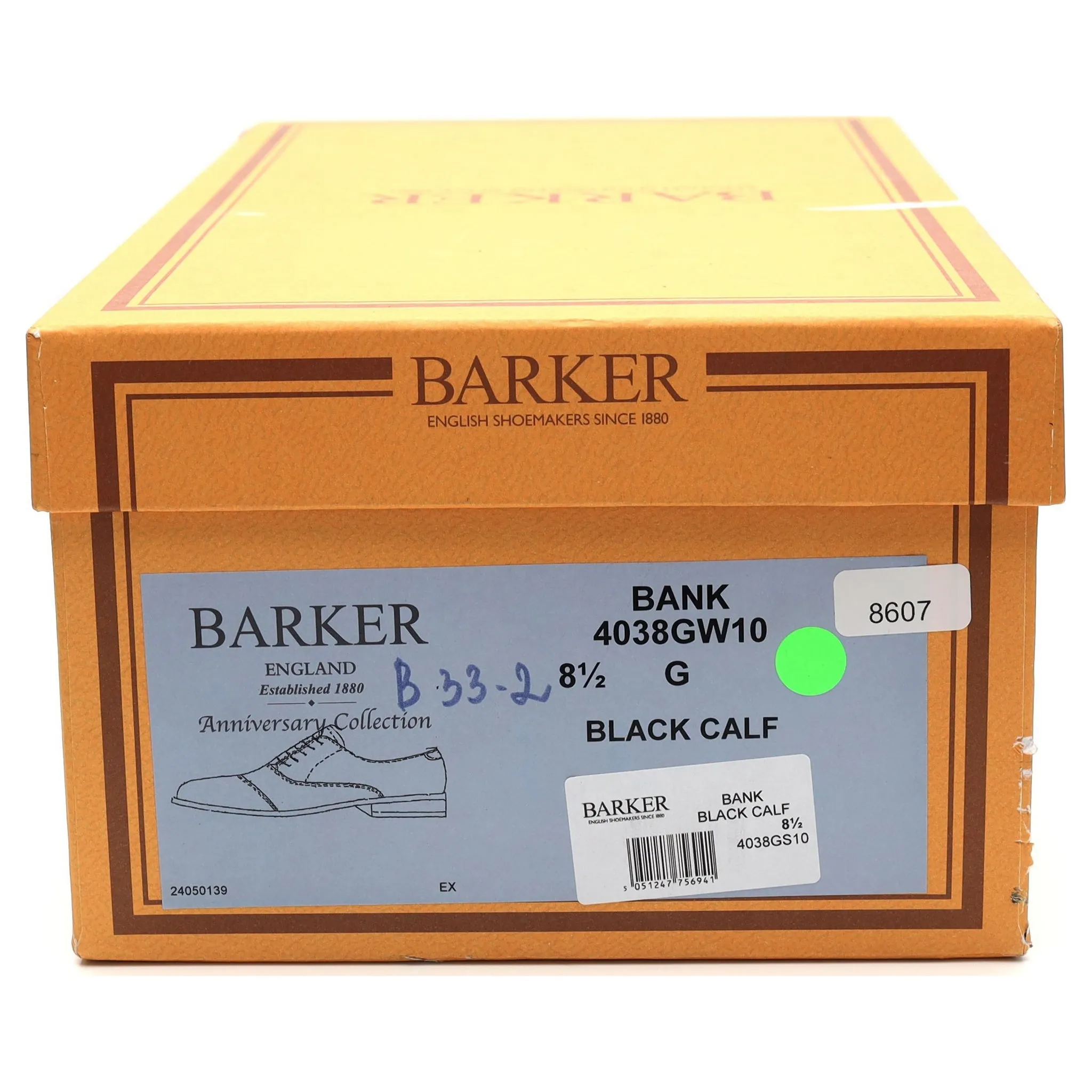 'Bank' Black Leather Oxford UK 8.5 G