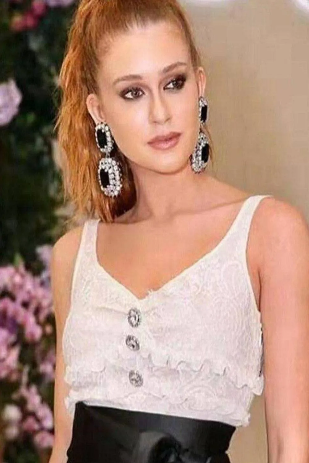 Big Chunky Black Rhinestone Drop Earring