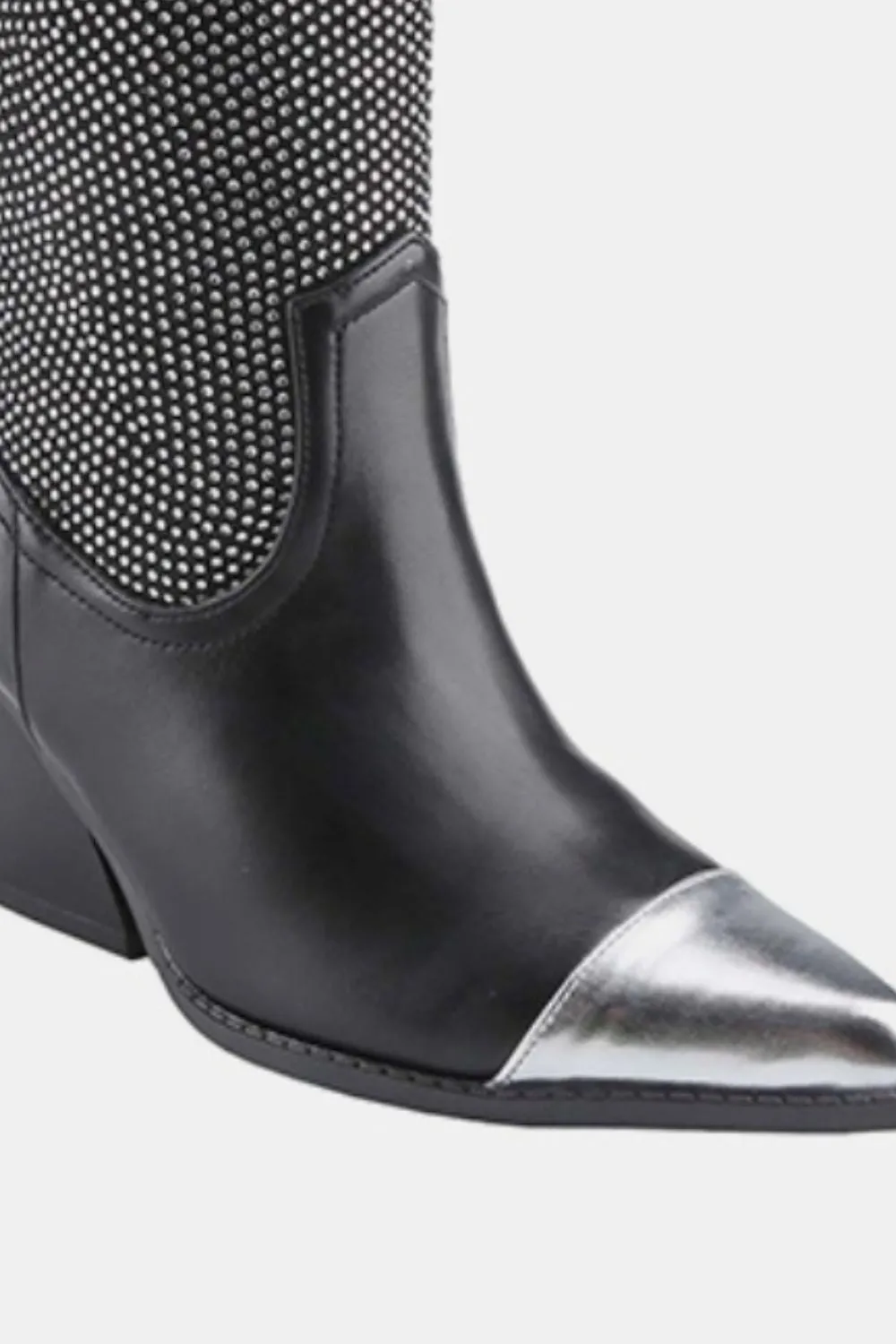 Black & Silver Rhinestone Western Cowboy Boots