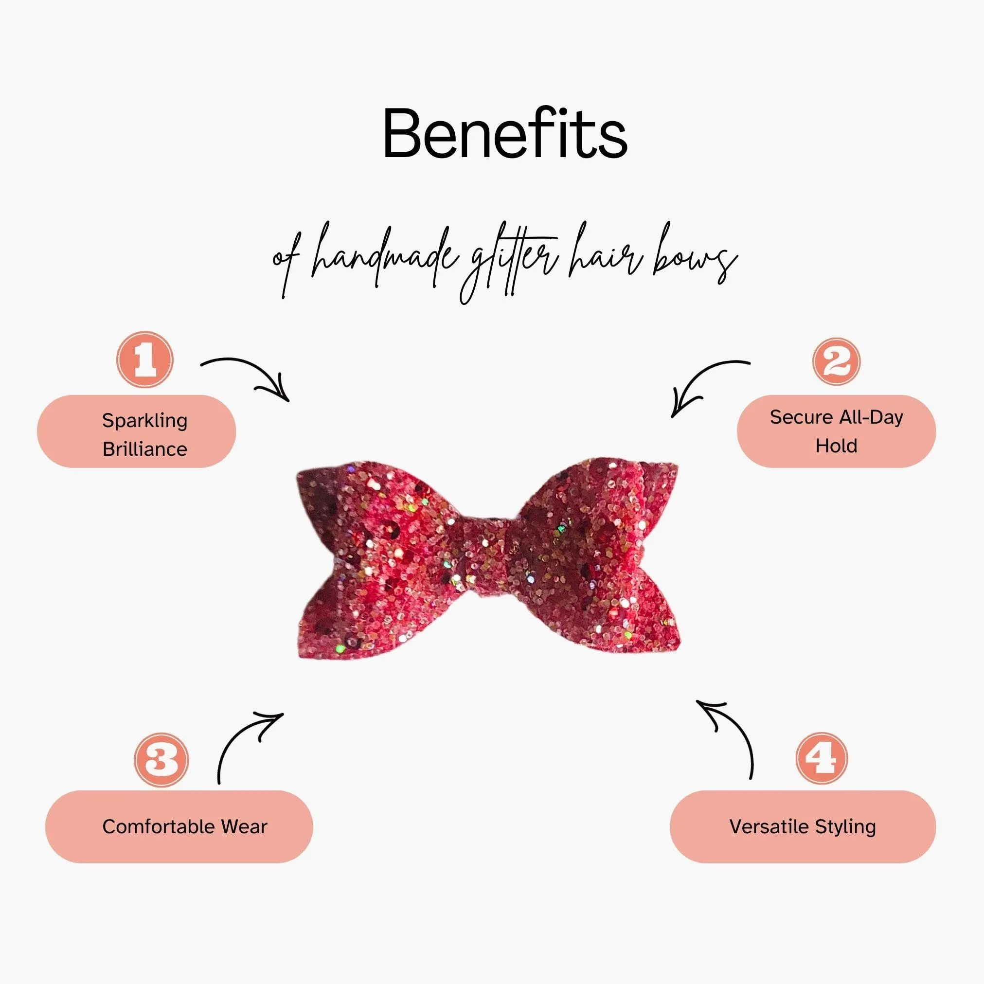 Black Glitter Hair Bow