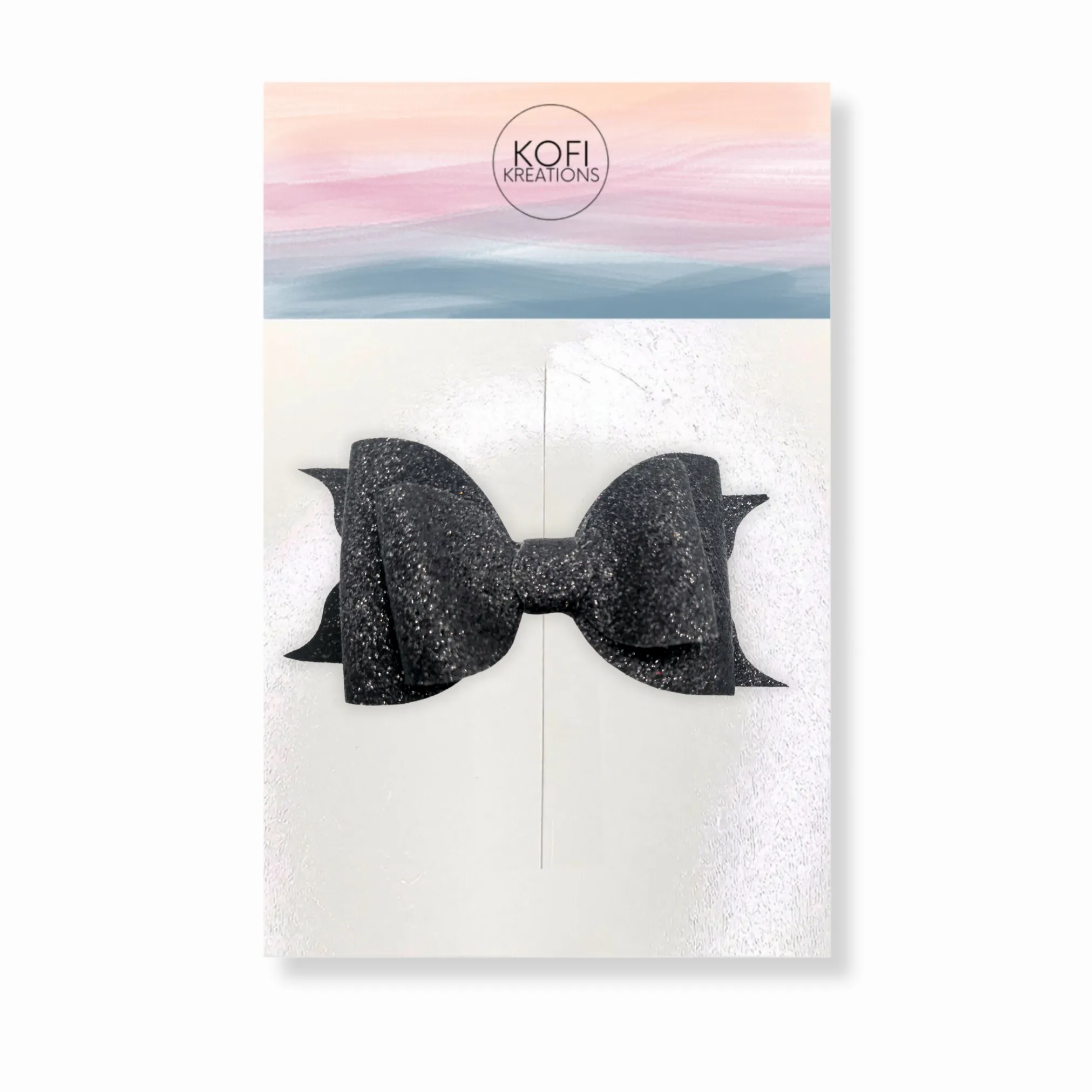 Black Glitter Hair Bow