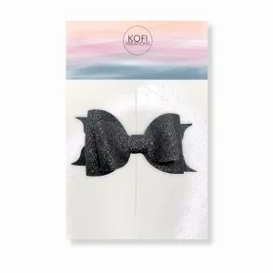 Black Glitter Hair Bow