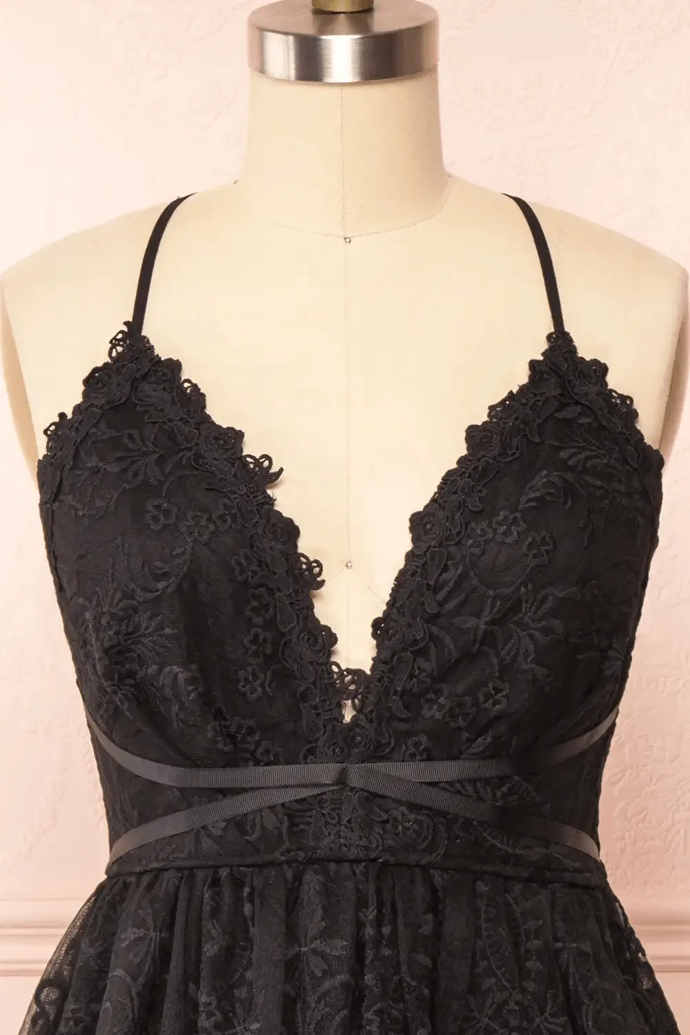 Black Lace Straps A-line Short Party Dress Lace Homecoming Dresses HD0175