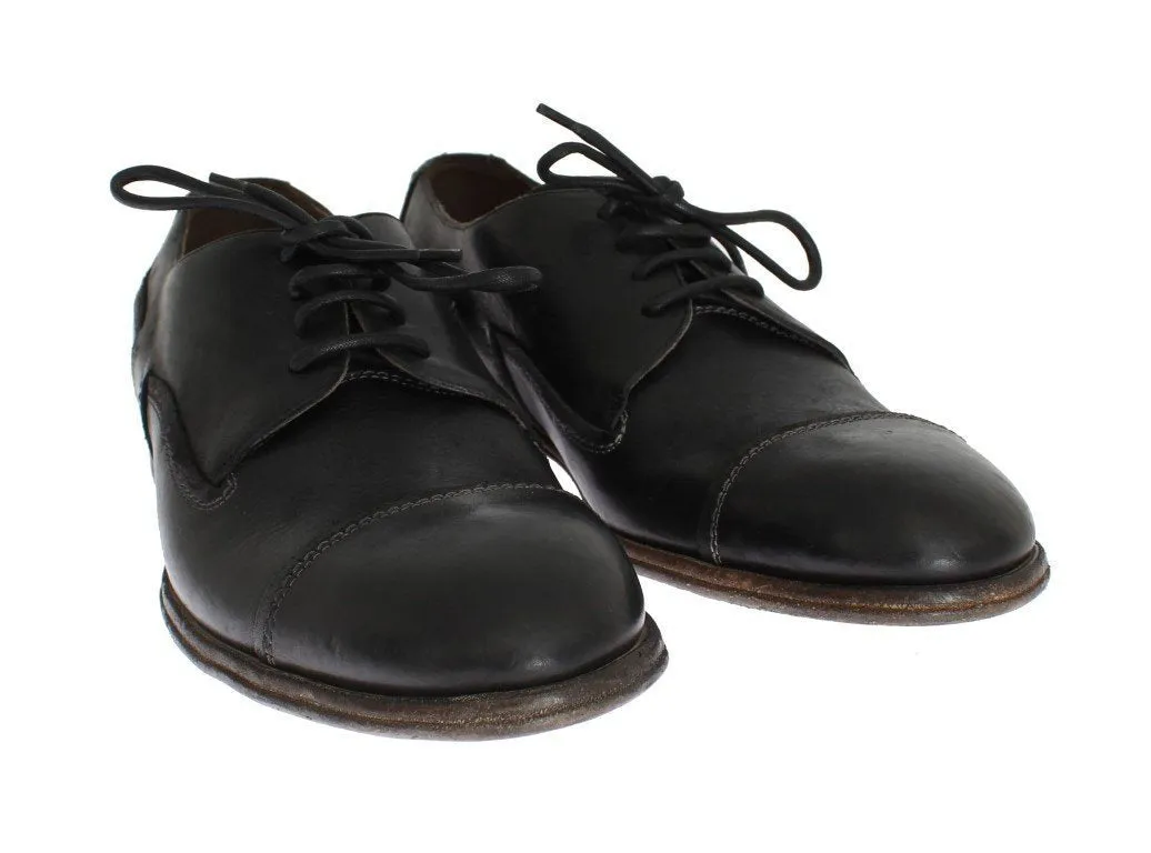 Black Leather Laceup Dress Shoes