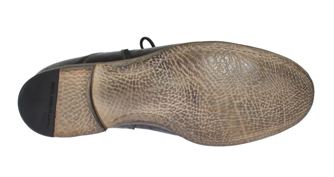 Black Leather Laceup Dress Shoes