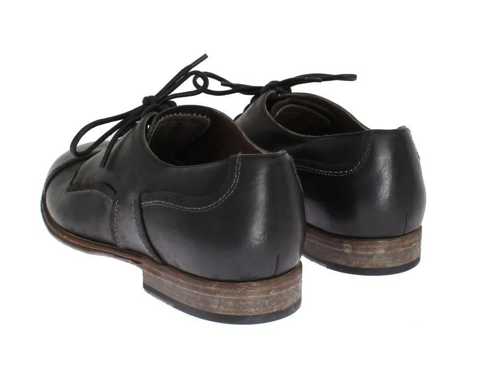 Black Leather Laceup Dress Shoes