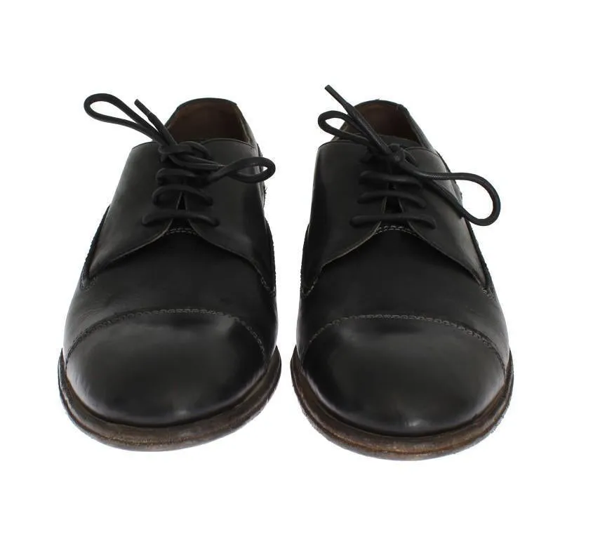 Black Leather Laceup Dress Shoes