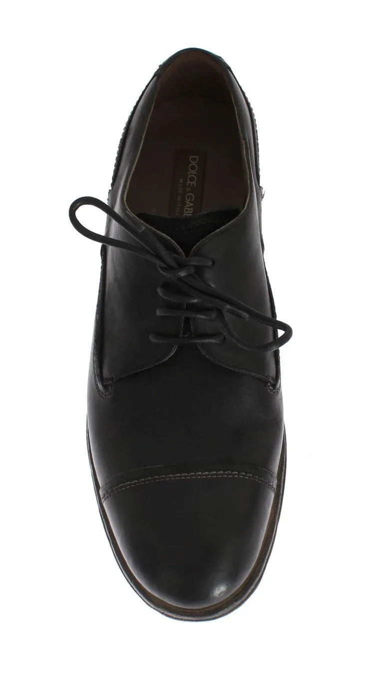 Black Leather Laceup Dress Shoes