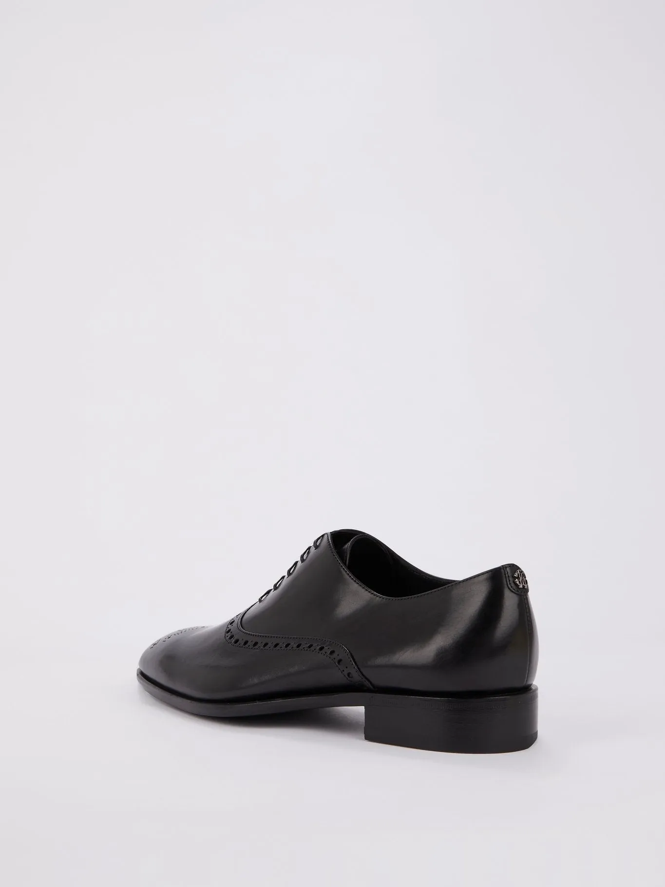 Black Perforated Oxford Shoes