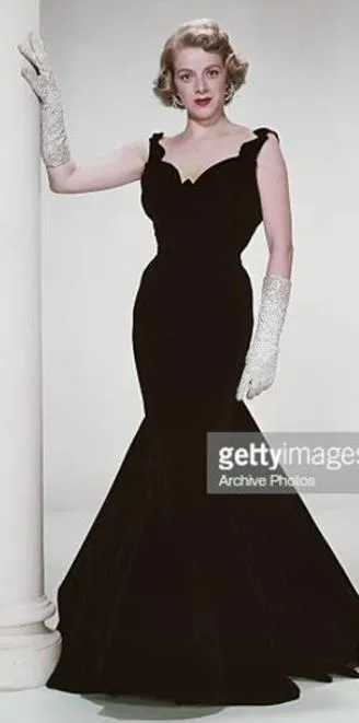 Black Rosemary Clooney Mermaid Velvet Celebrity Dress in White Christmas