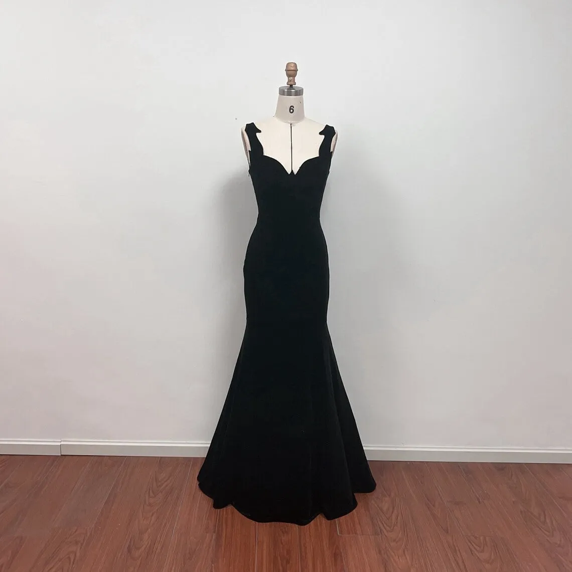Black Rosemary Clooney Mermaid Velvet Celebrity Dress in White Christmas