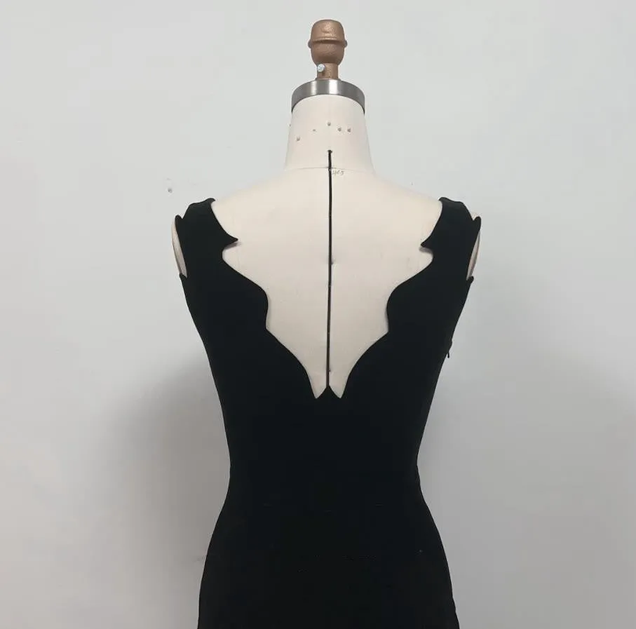 Black Rosemary Clooney Mermaid Velvet Celebrity Dress in White Christmas