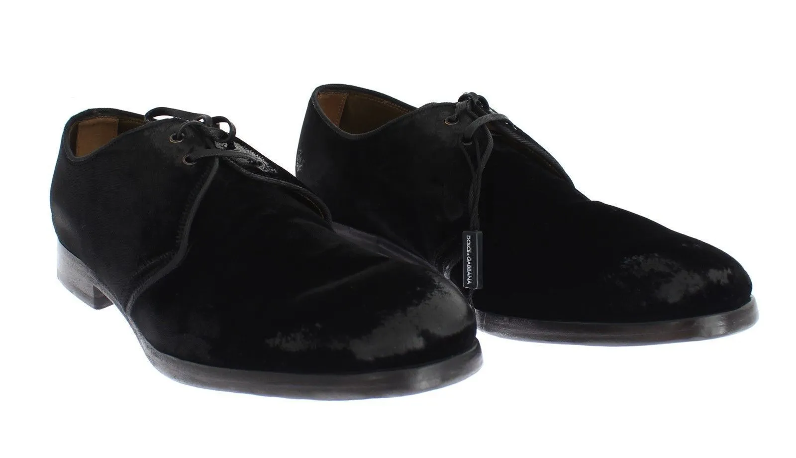 Black Velvet Vintage Look Laceup Shoes