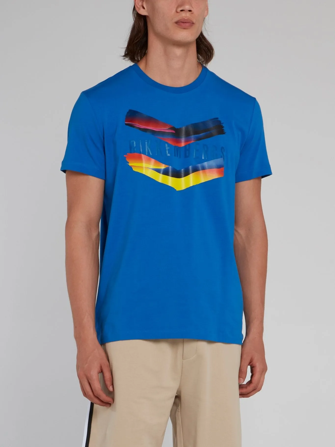Blue Chevron Print Logo T-Shirt