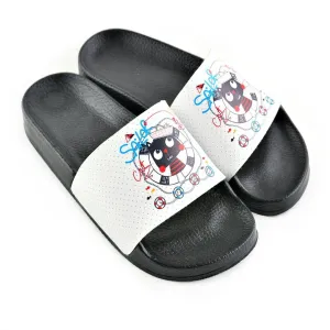 Blue Colored, Solar Writtened and Colored Sandal, Cat Patterned Sandal - CAP203