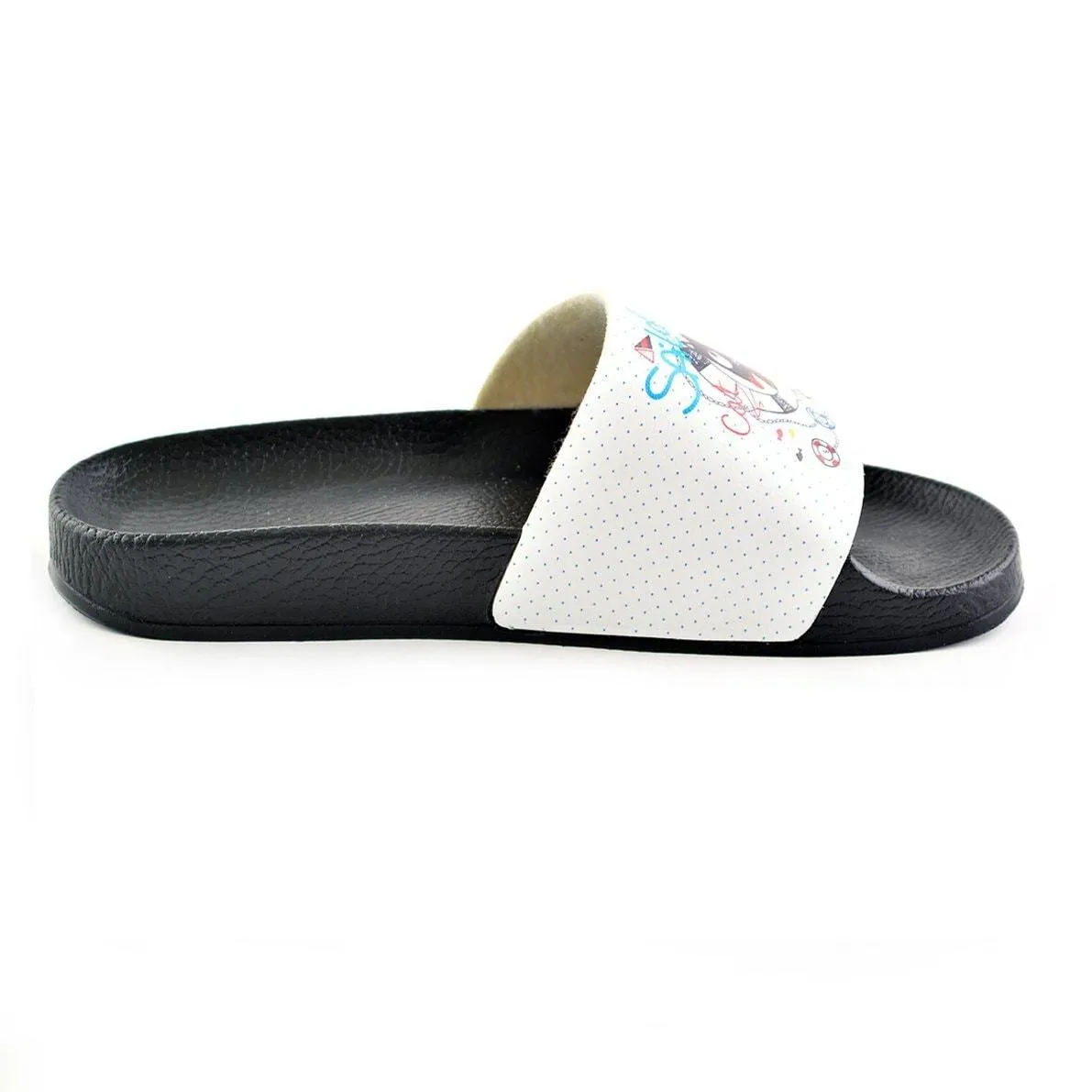 Blue Colored, Solar Writtened and Colored Sandal, Cat Patterned Sandal - CAP203