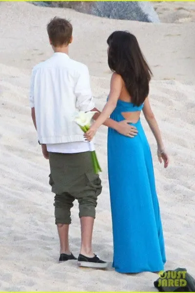 Blue Selena Gomez Sweetheart Halter Dress Bridesmaid Wedding Gown Dress Celebrity