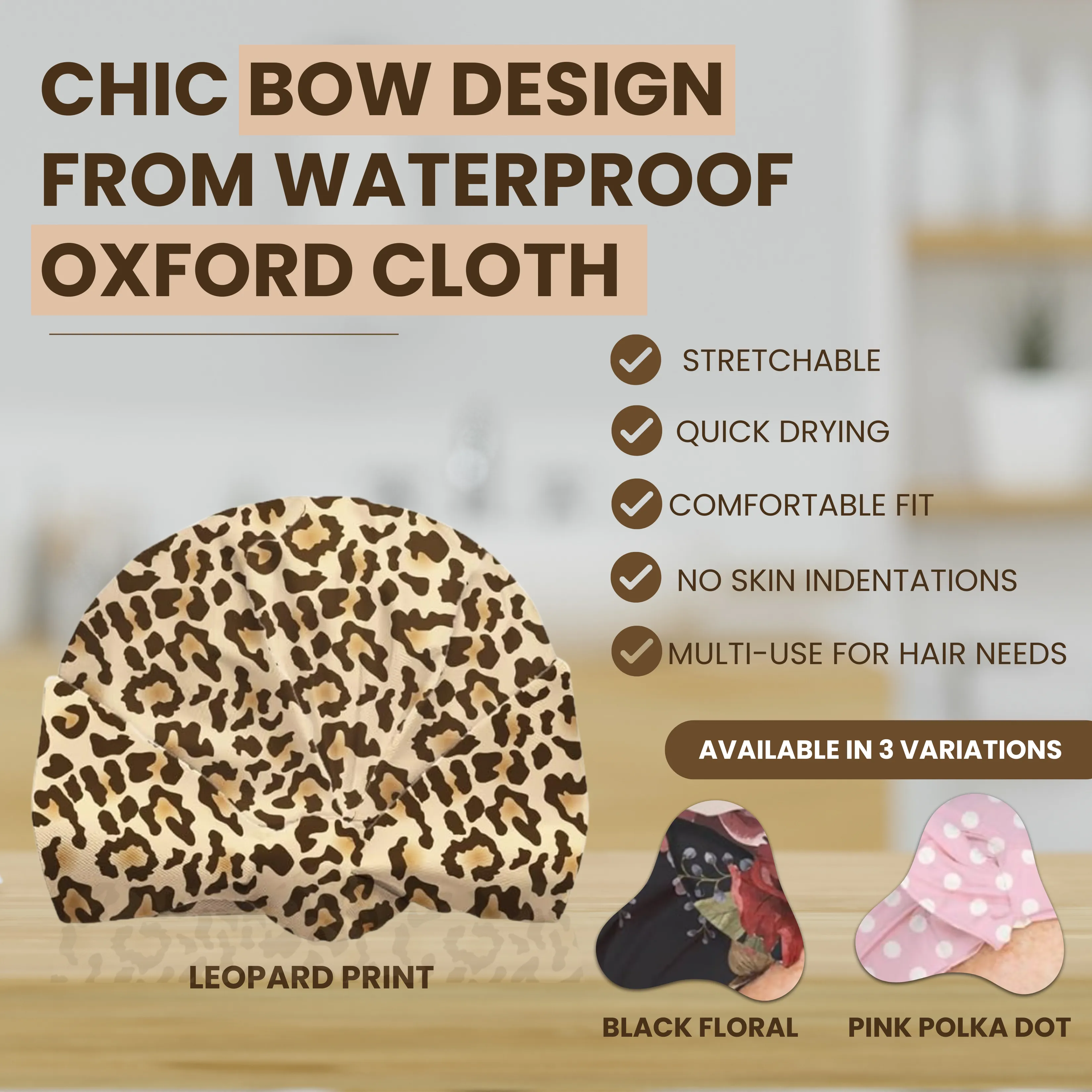 Bluhen - Leopard Print Shower Cap