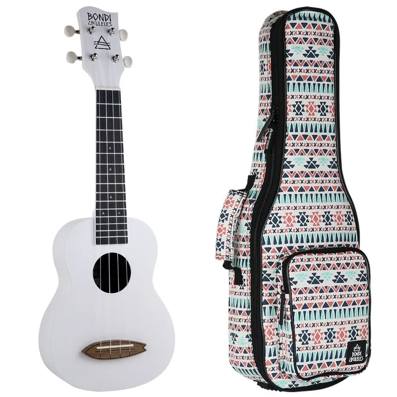 Bondi Surf Soprano Mahogany Ukulele Lit Kit Oxford White