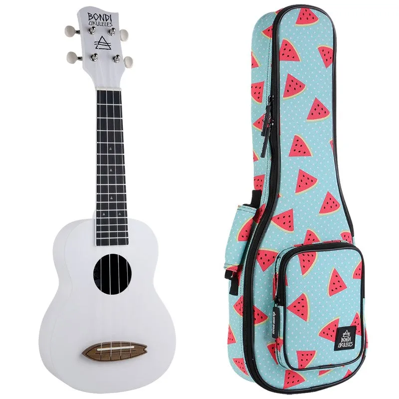 Bondi Surf Soprano Mahogany Ukulele Lit Kit Oxford White