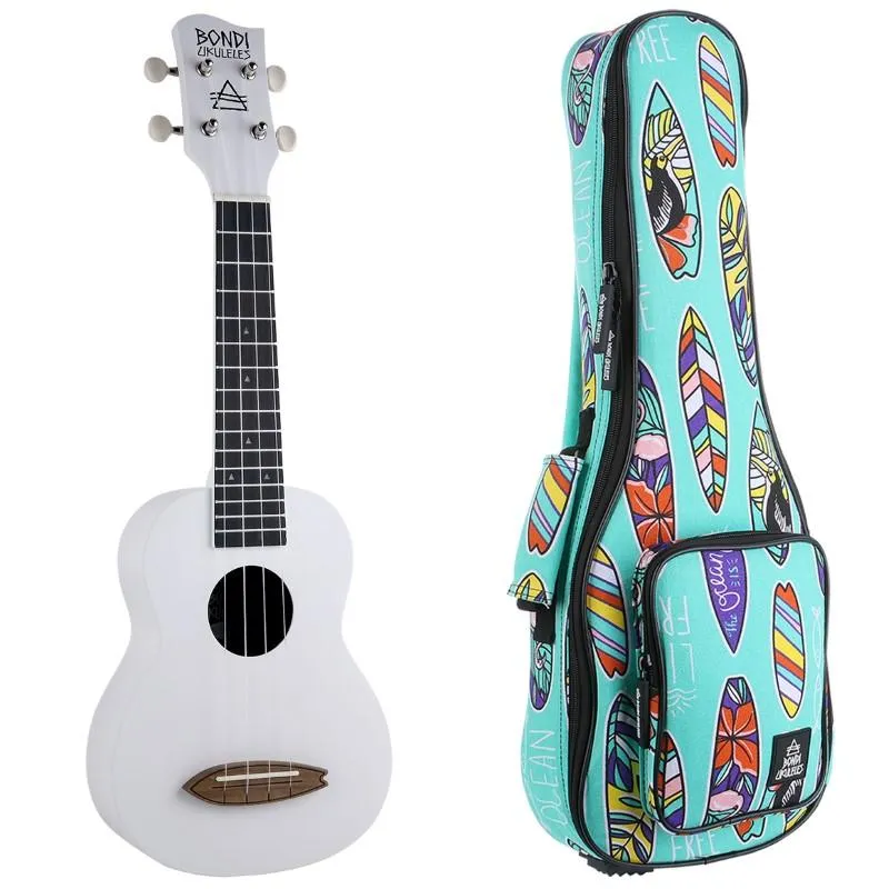 Bondi Surf Soprano Mahogany Ukulele Lit Kit Oxford White