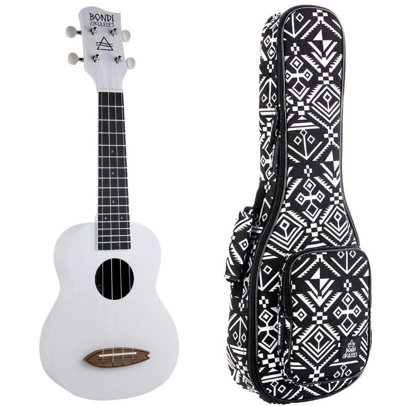 Bondi Surf Soprano Mahogany Ukulele Lit Kit Oxford White