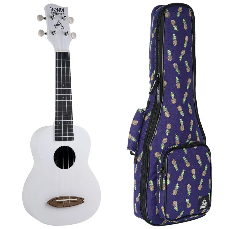 Bondi Surf Soprano Mahogany Ukulele Lit Kit Oxford White