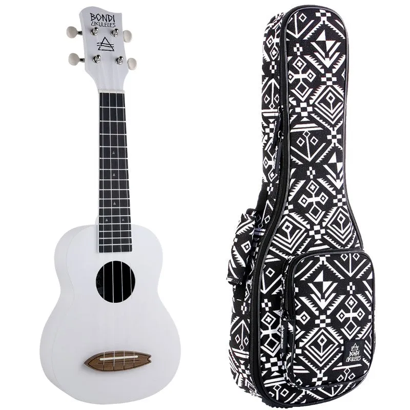 Bondi Surf Soprano Mahogany Ukulele Lit Kit Oxford White
