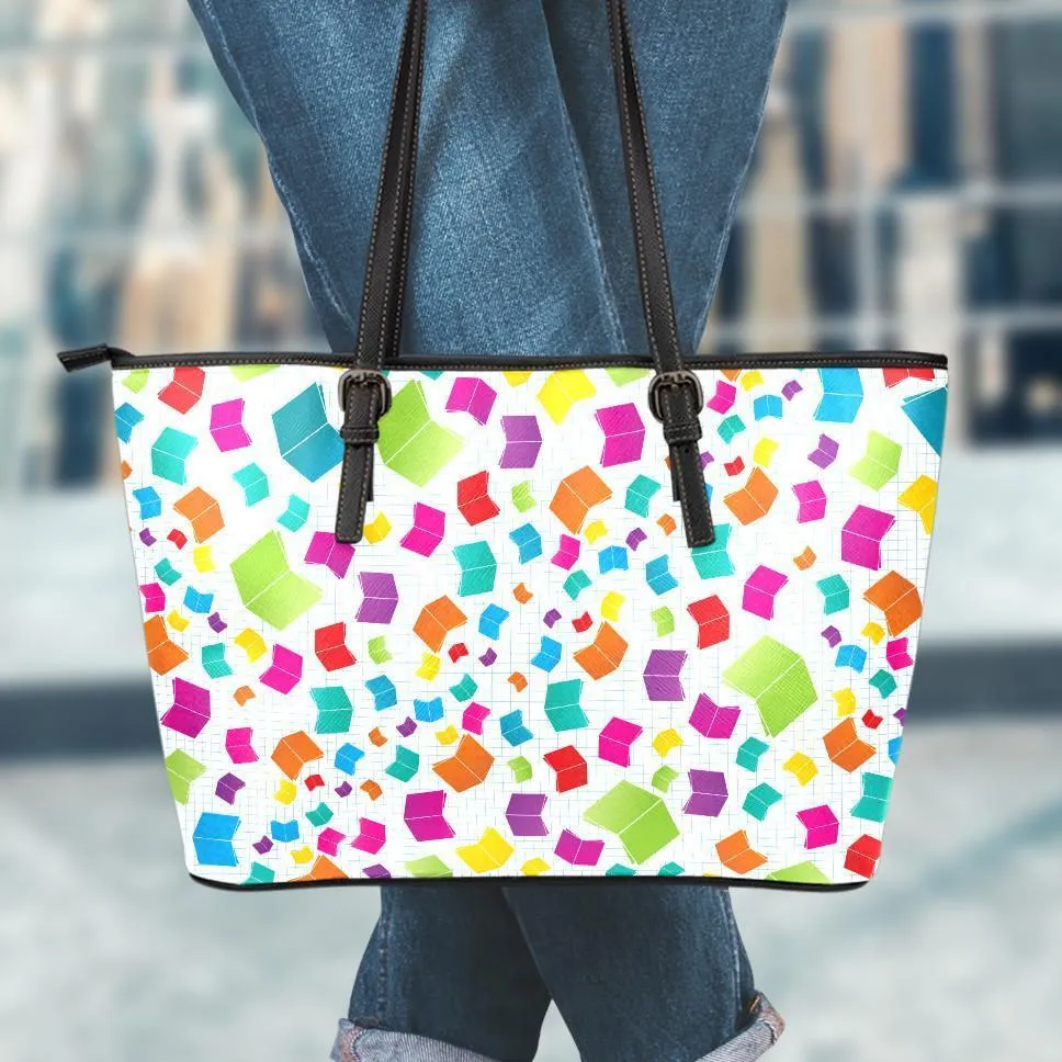Books Small Leather Tote Bag