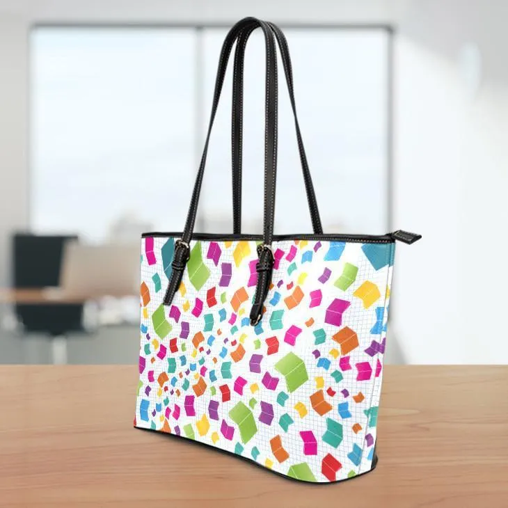 Books Small Leather Tote Bag