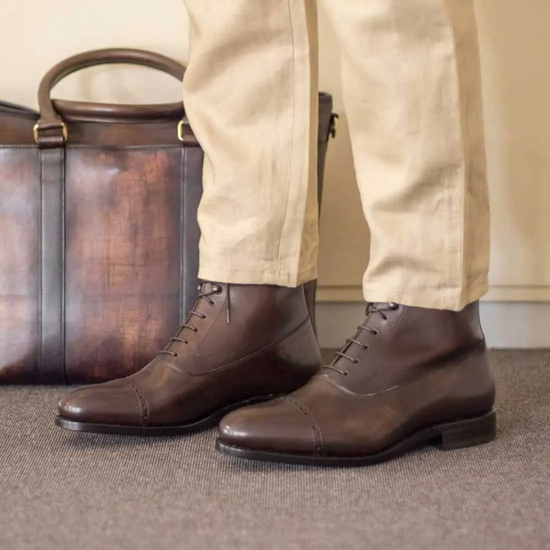 Bottines Blamoral en cuir marron foncé