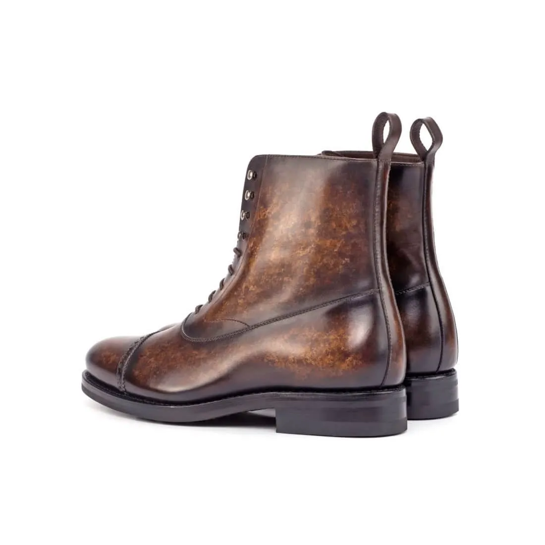 Bottines Blamoral en cuir patiné marron - Semelles Dainite®