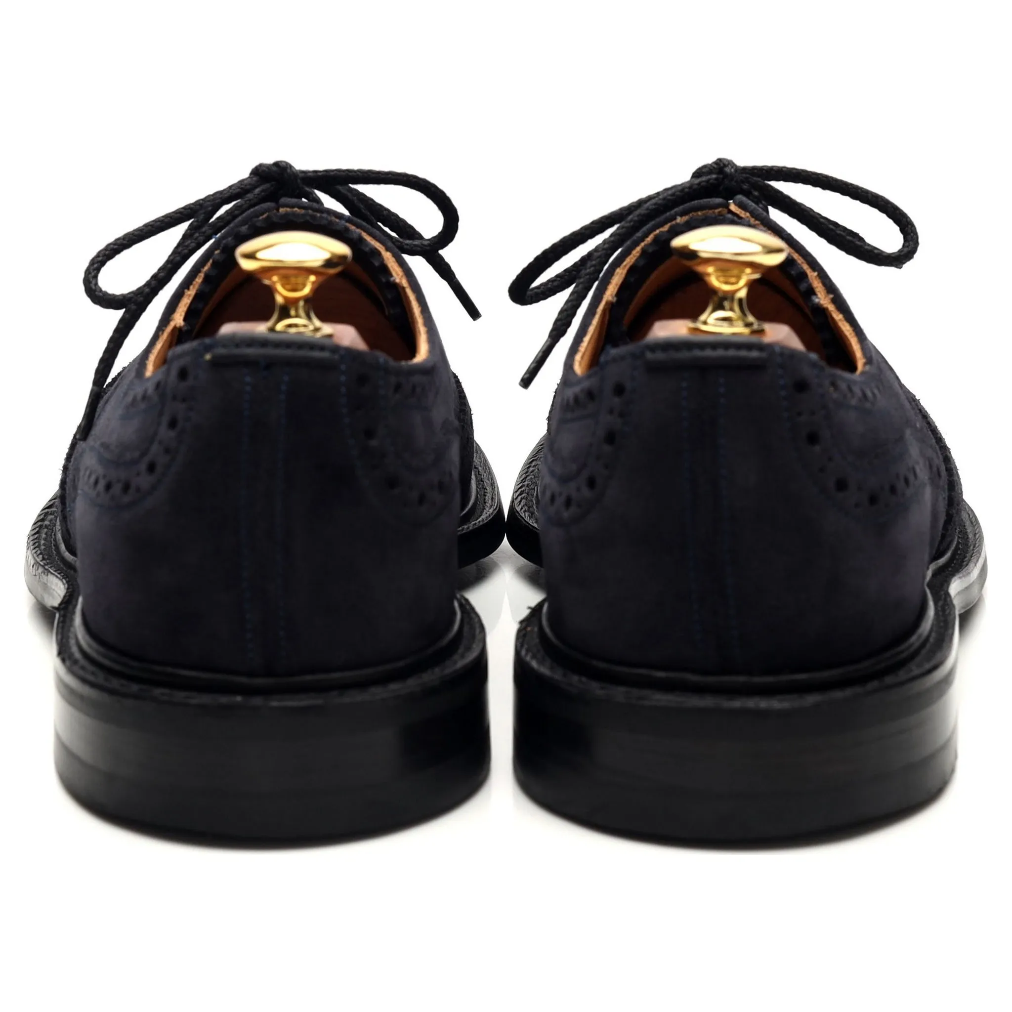 'Bourton' Navy Blue Suede Derby Brogue UK 9