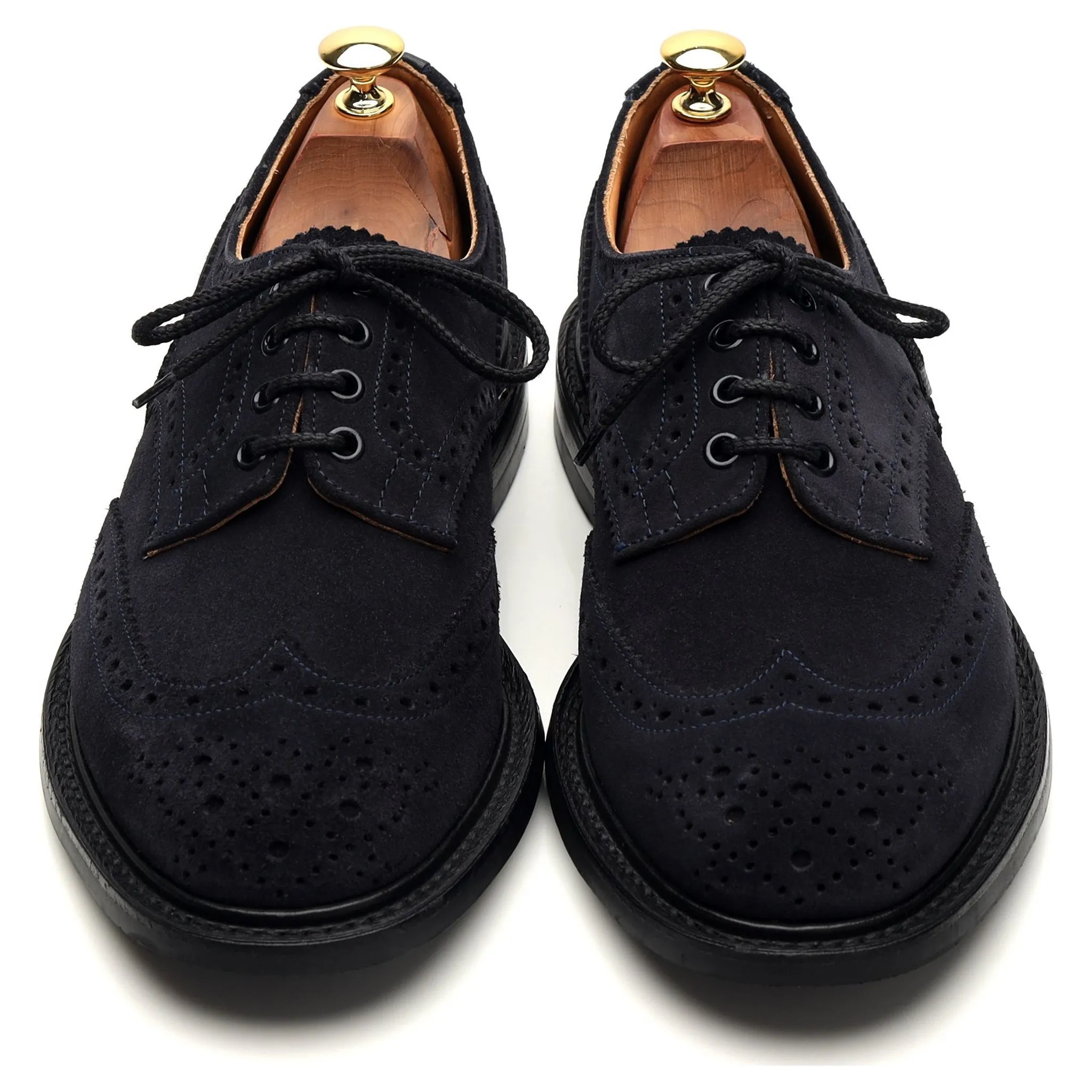 'Bourton' Navy Blue Suede Derby Brogue UK 9