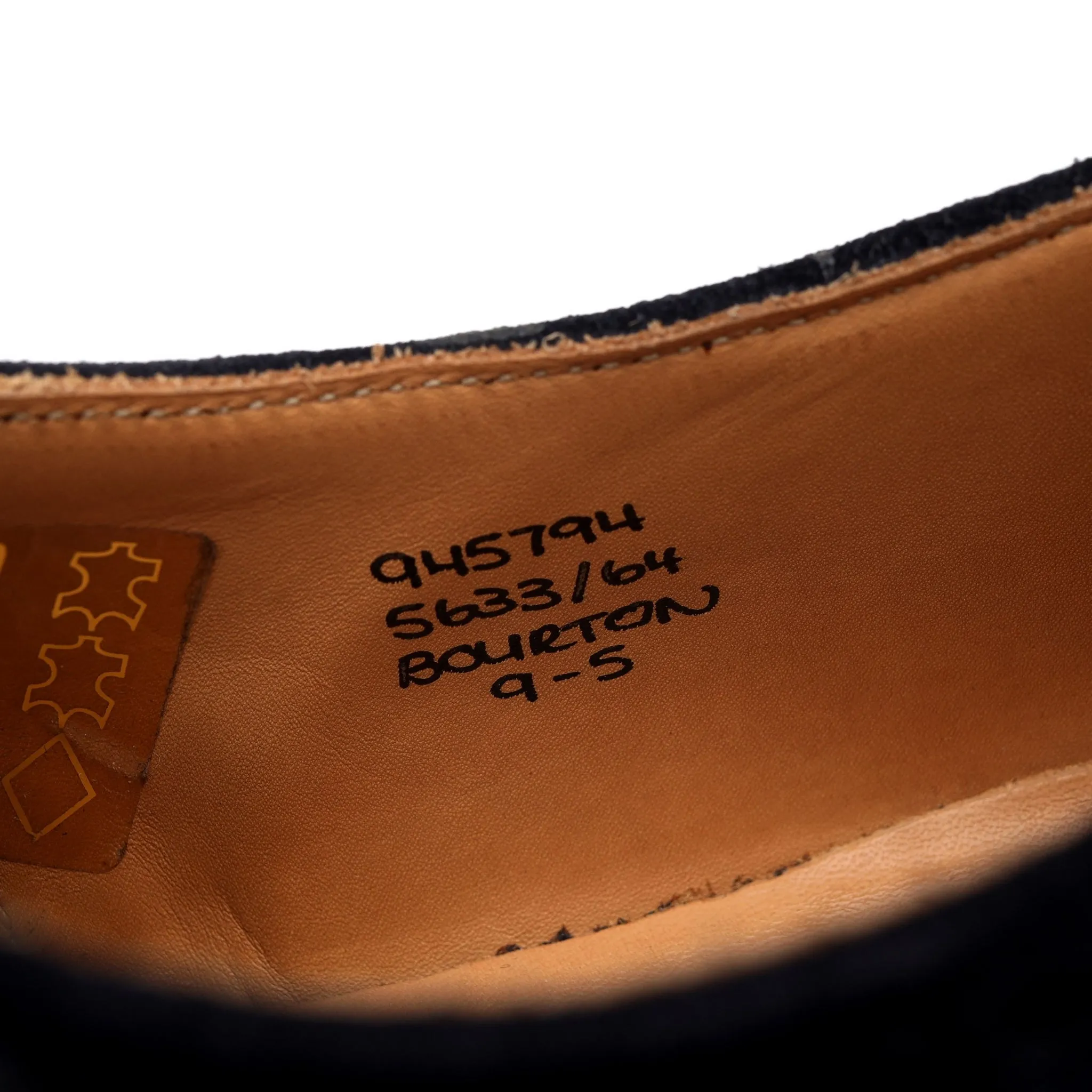 'Bourton' Navy Blue Suede Derby Brogue UK 9