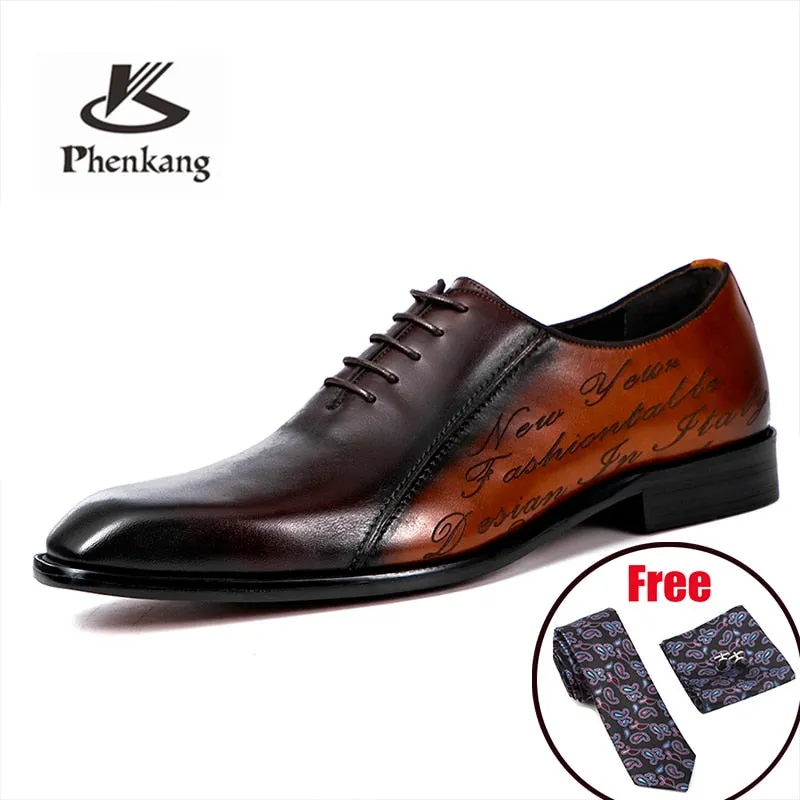 Brogues Dress Genuine Leather Brown Laces Wedding Shoes 2020
