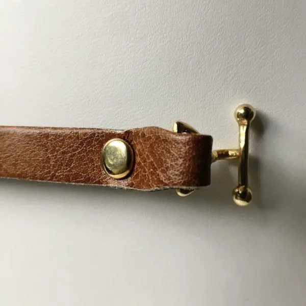 Brown Leather Bracelet with Amethyst Druise Stone