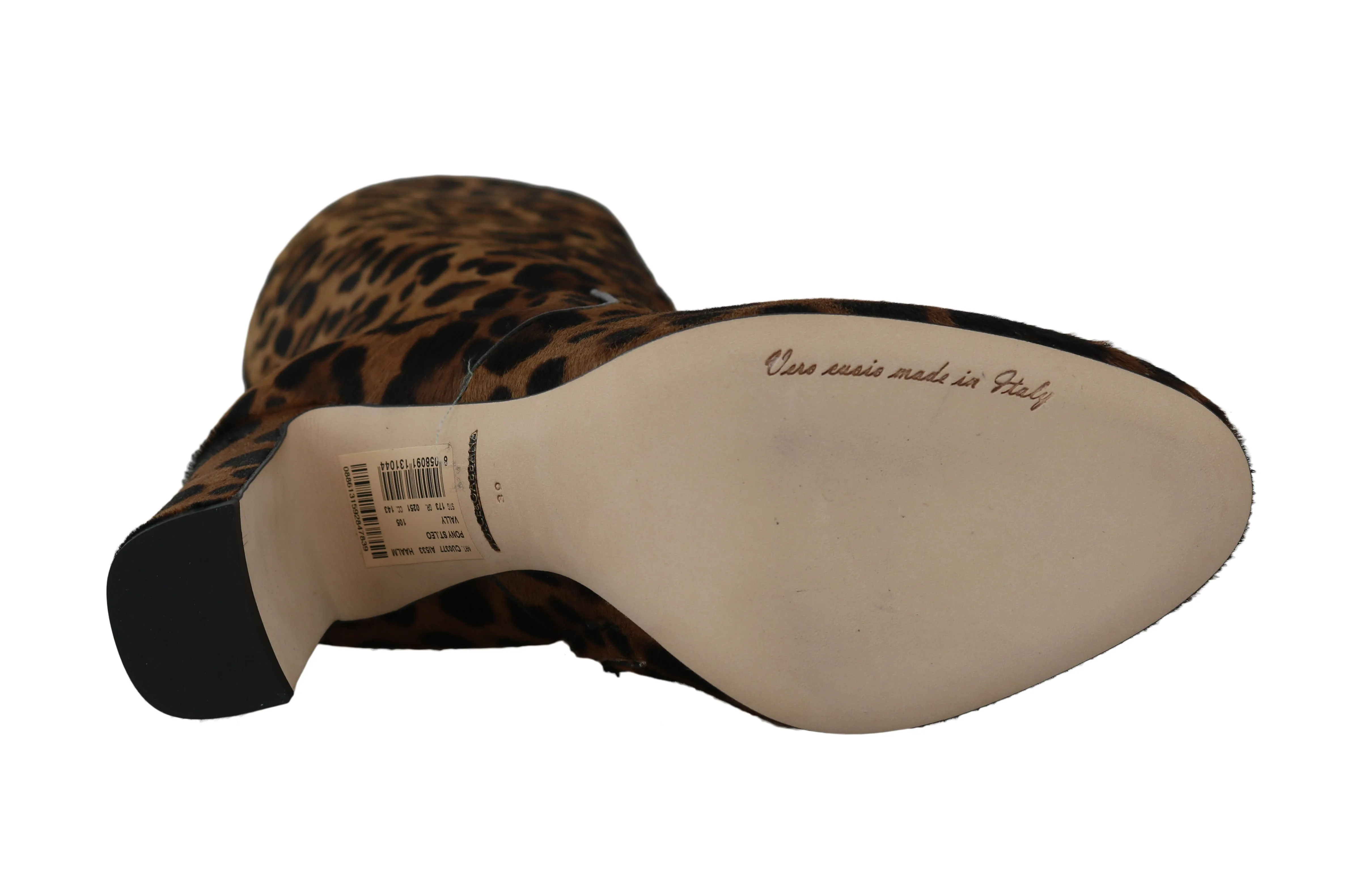 Brown Leopard Pony Hair Boots