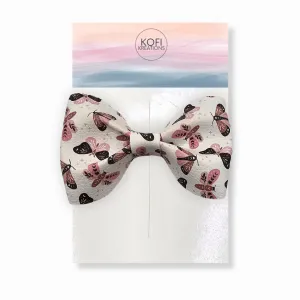 Brown-Pink Butterfly Pinch Hair Bow
