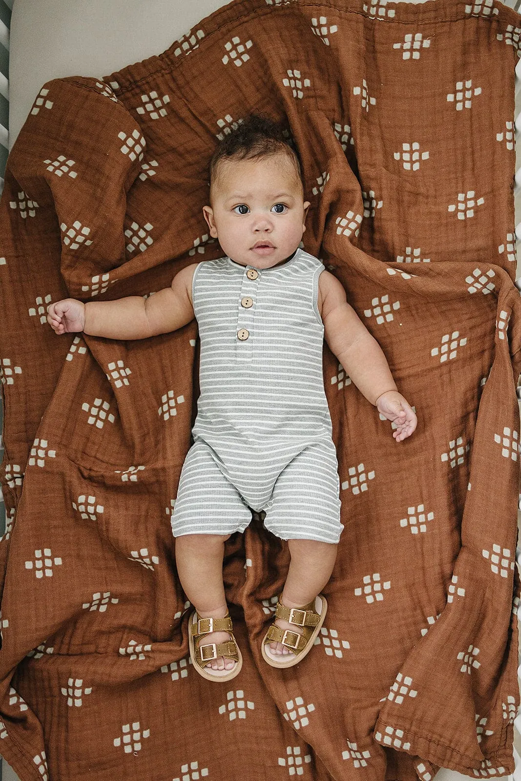 Brown- Summer Sandal - US Size 2-4 - Soft Sole