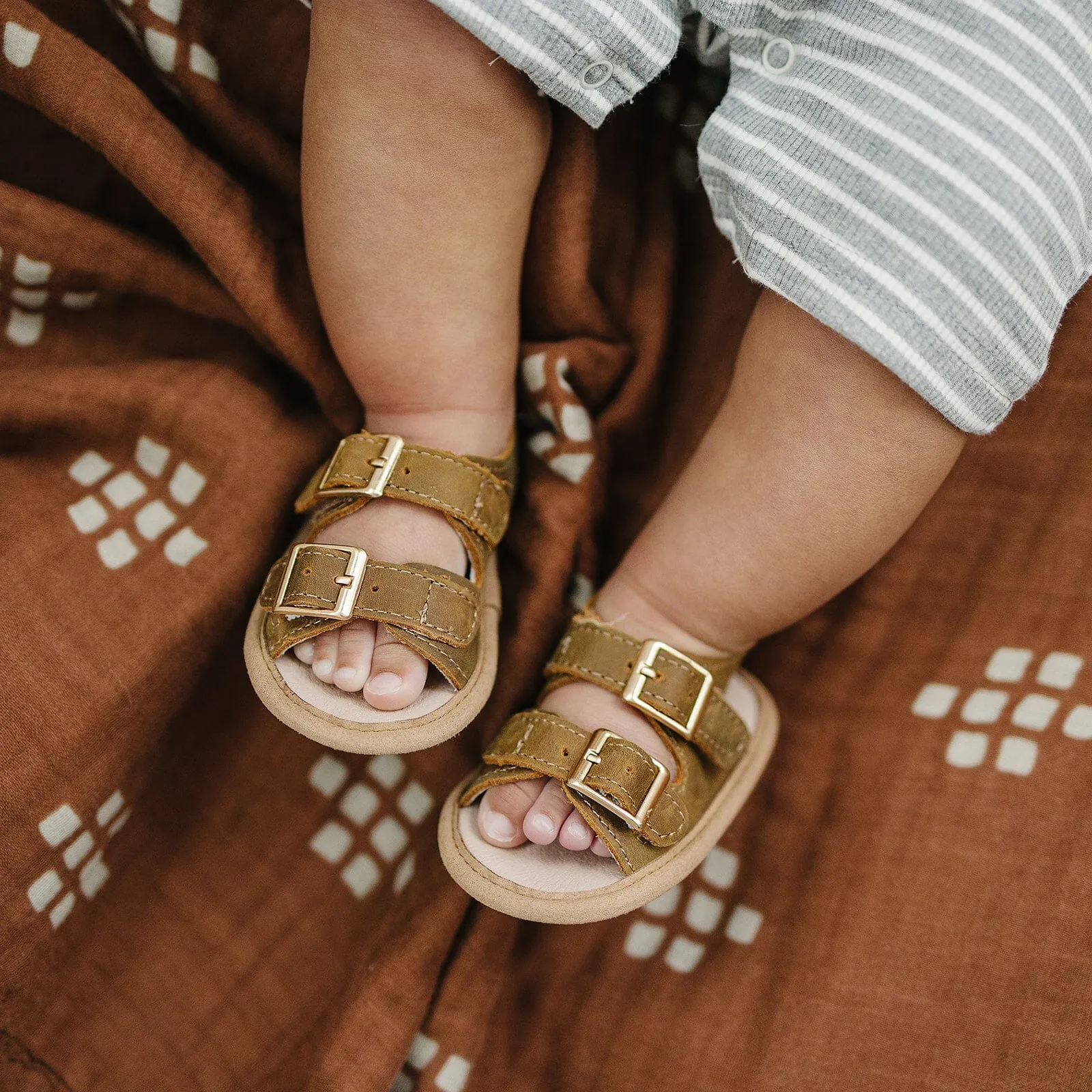 Brown- Summer Sandal - US Size 2-4 - Soft Sole