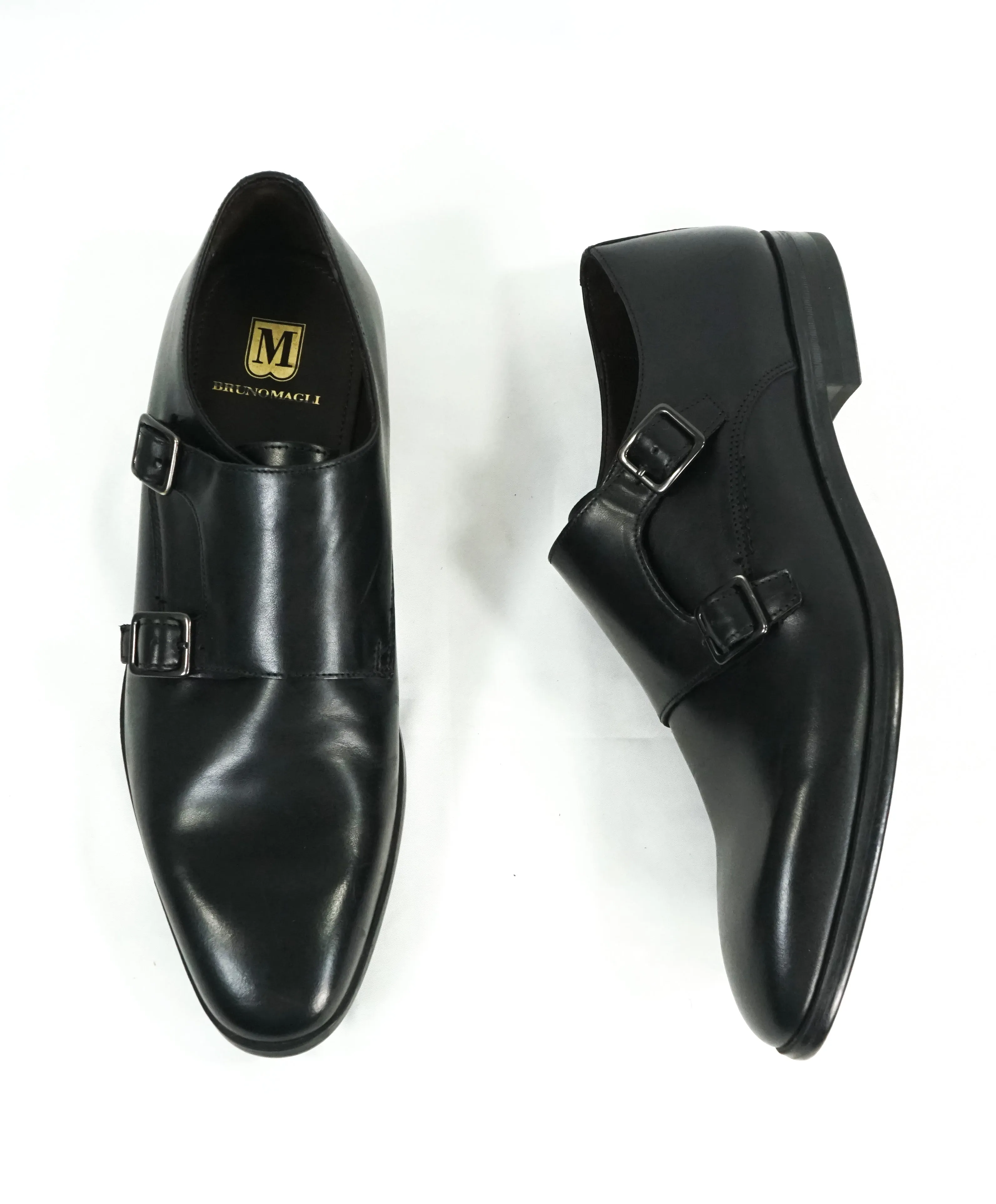 BRUNO MAGLI - Black Sleek Double Monk Strap Loafers - 9
