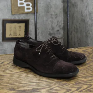 Bruno Magli Womens Vintage Suede Lace Up Oxford Dress Shoes Brown 5.5B