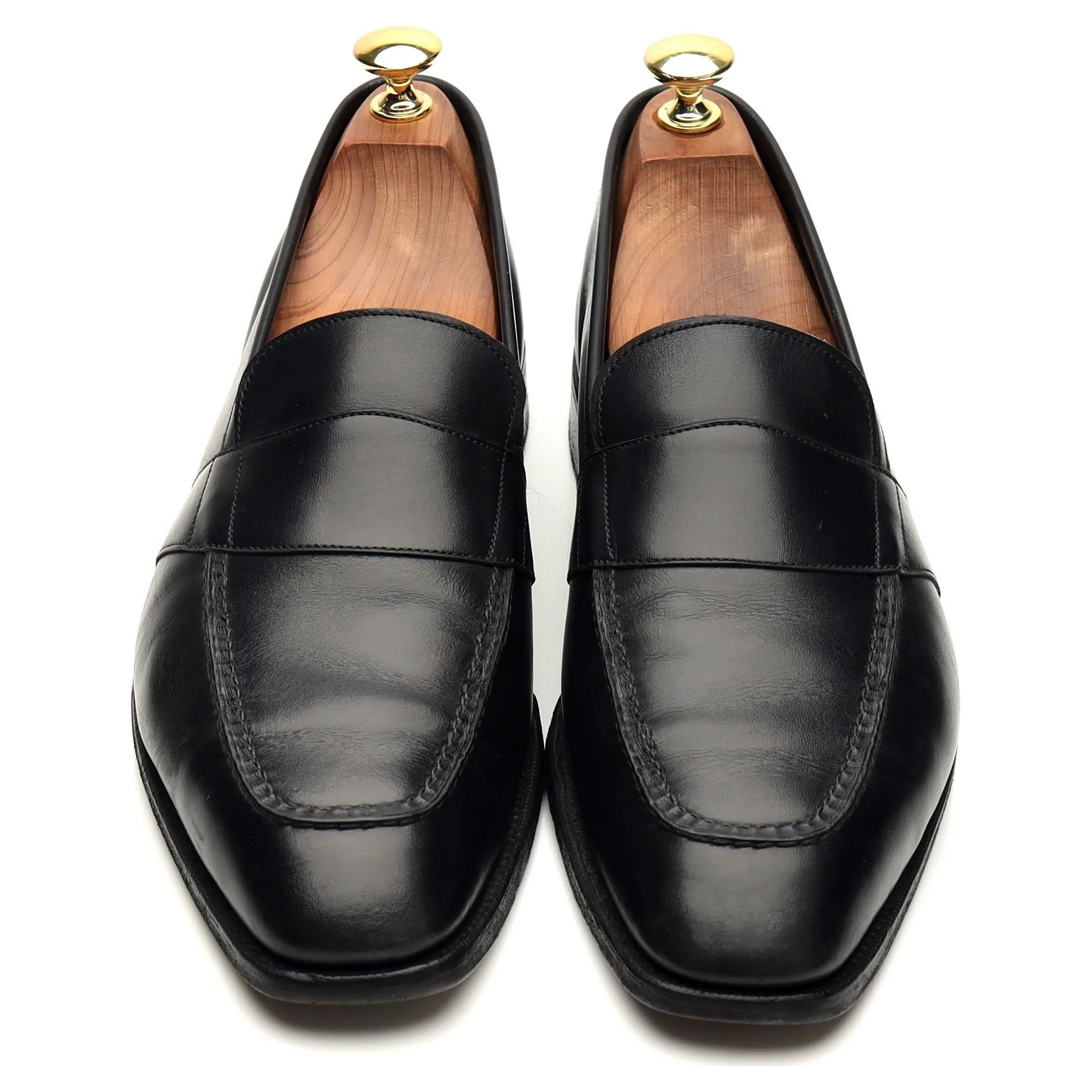 'Buckingham' Black Leather Loafers UK 8.5 E