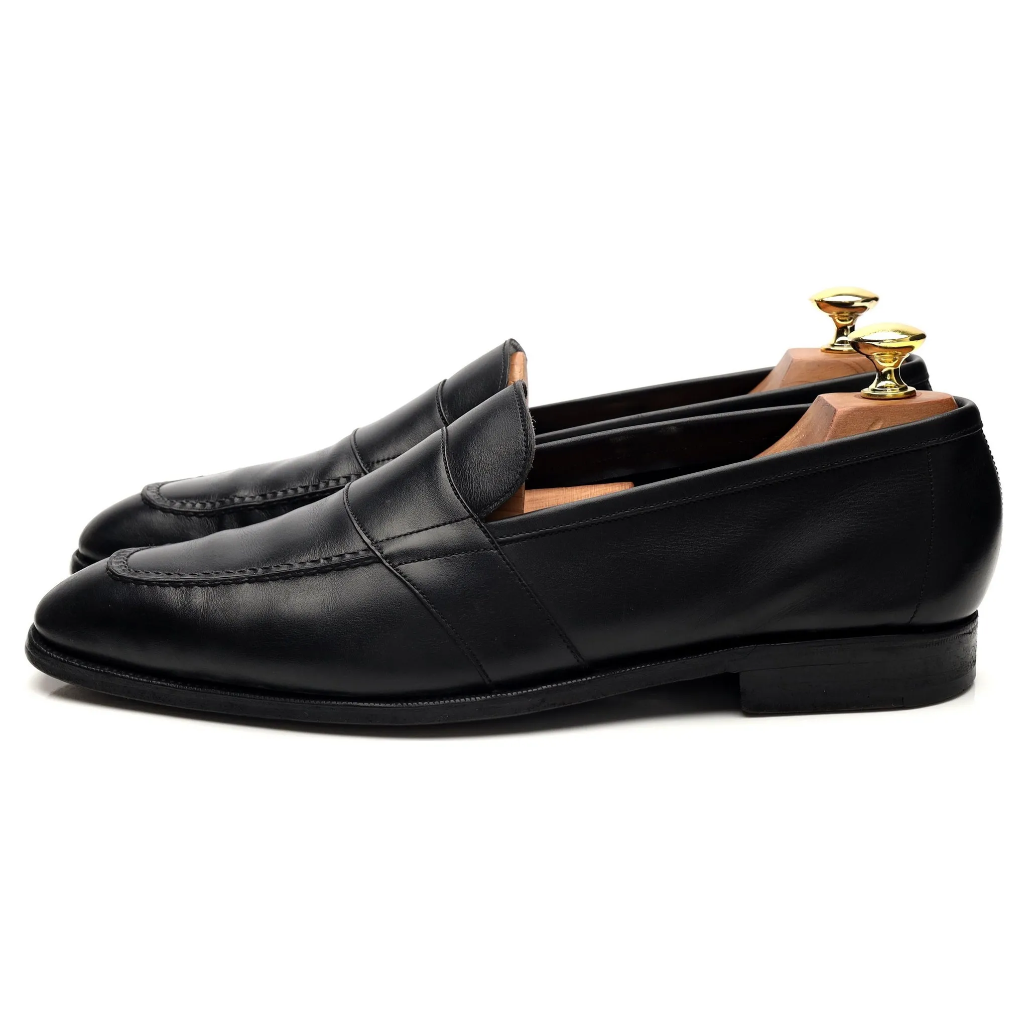 'Buckingham' Black Leather Loafers UK 8.5 E