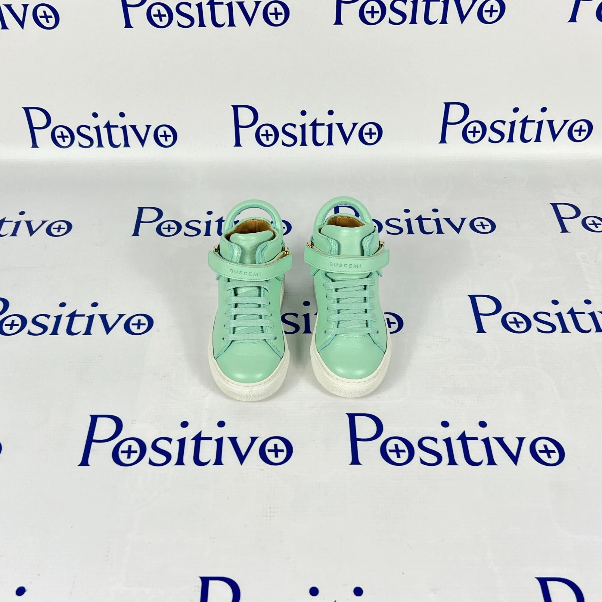Buscemi 100MM Kid Mint Leather Sneakers